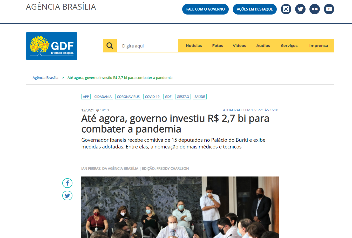 Agência Brasília Até agora governo investiu R 2 7 bi para combater a