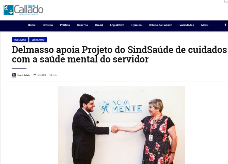 Blog do Callado: Delmasso apoia Projeto do SindSaúde de cuidados com a saúde mental do servidor
