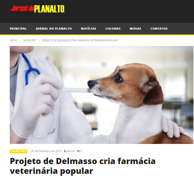 Jornal do Planalto: Projeto de Delmasso cria farmácia veterinária popular