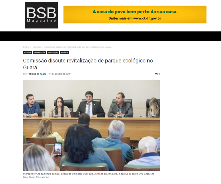 BSB Magazine: Comissão discute revitalização de parque ecológico no Guará