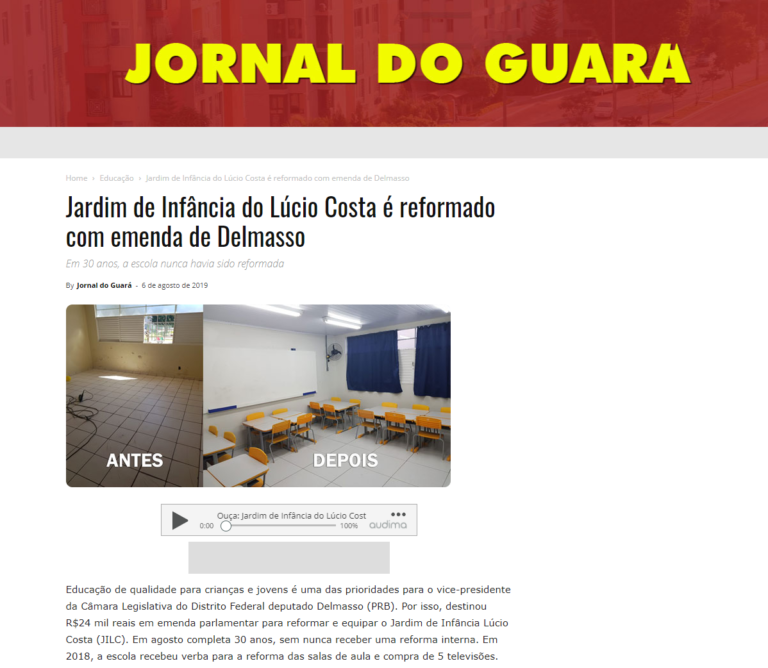 Jornal do Guará: Jardim de Infância do Lúcio Costa é reformado com emenda de Delmasso