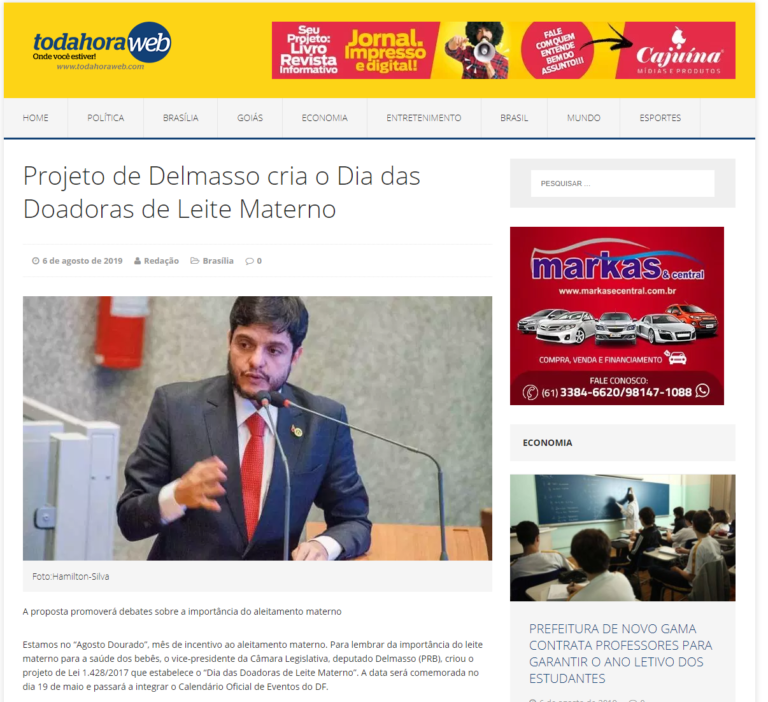 Toda Hora Web: Projeto de Delmasso cria o Dia das Doadoras de Leite Materno