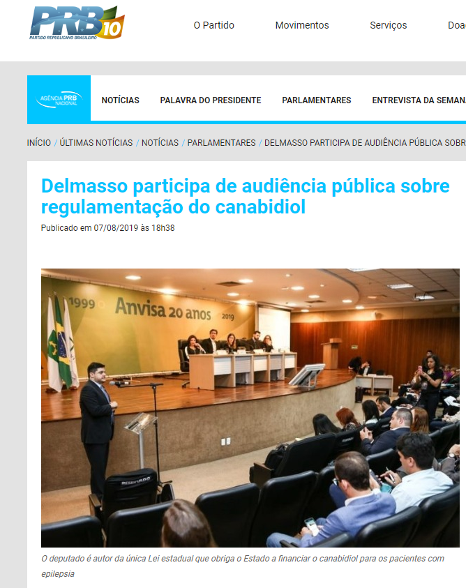 PRB: Delmasso participa de audiência pública sobre regulamentação do canabidiol