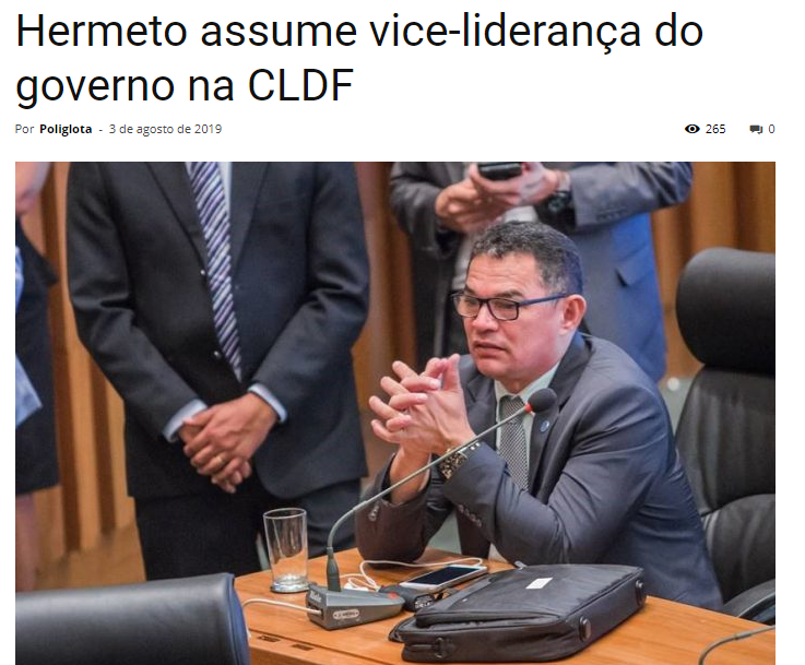 Blog do Poliglota: Hermeto assume vice-liderança do governo na CLDF