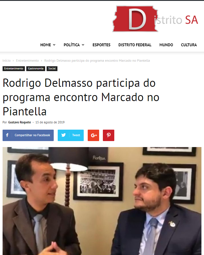 Distrito SA: Rodrigo Delmasso participa do programa encontro Marcado no Piantella