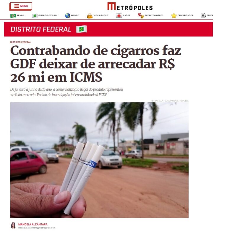 Metrópoles: Contrabando de cigarros faz GDF deixar de arrecadar R$ 26 mi em ICMS