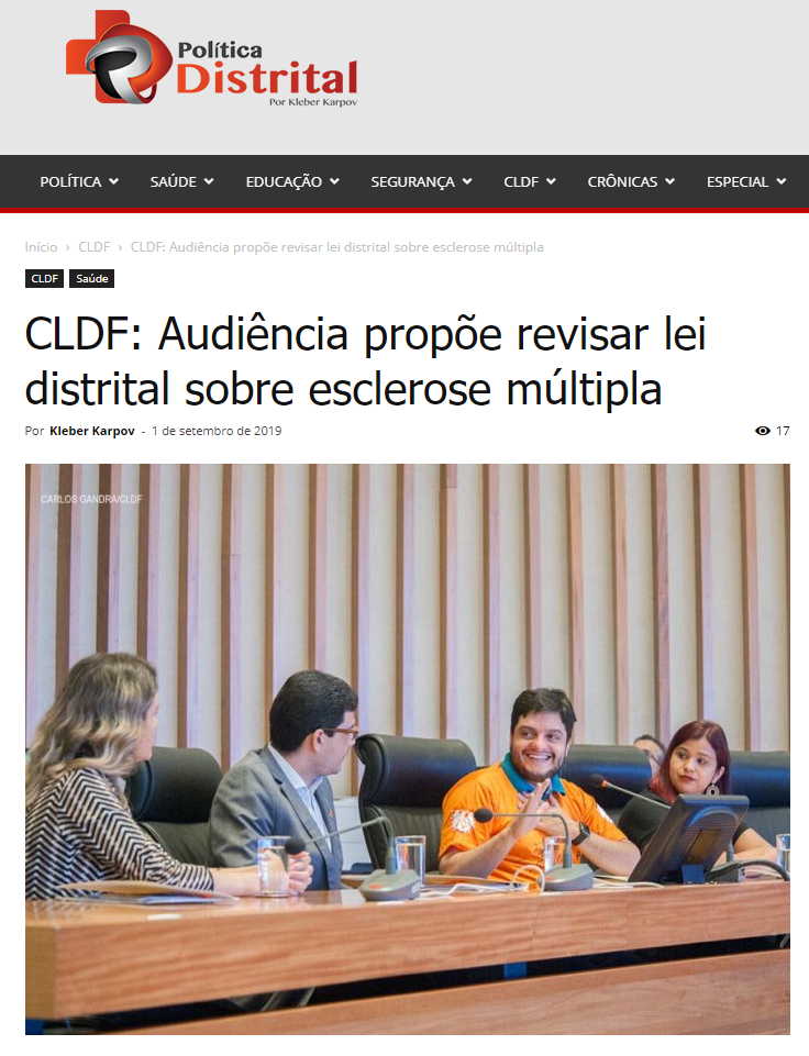 CLDF: Audiência propõe revisar lei distrital sobre esclerose múltipla