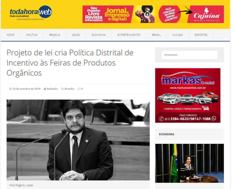 Toda Hora Web: Projeto de lei cria Política Distrital de Incentivo às Feiras de Produtos Orgânicos