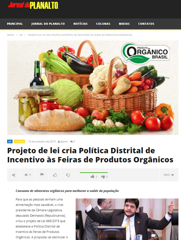 Jornal do Planalto: Projeto de lei cria Política Distrital de Incentivo às Feiras de Produtos Orgânicos