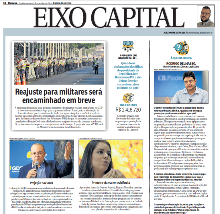 Correio Braziliense, Eixo Capital: Entrevista Rodrigo Delmasso, Vice-presidente da Câmara Legislativa