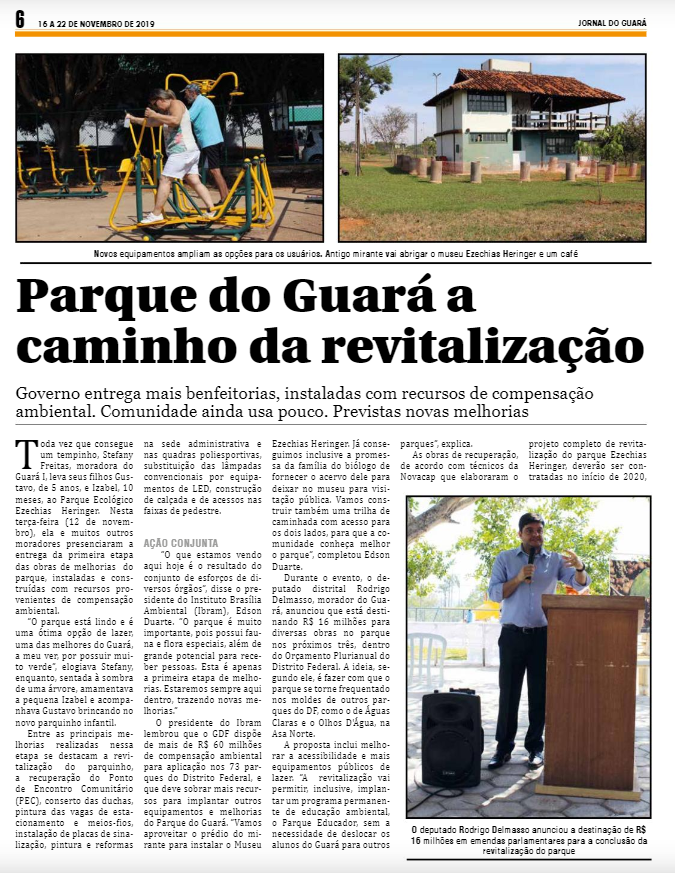 Jornal do Guará: Parque do Guará a caminho da revitalização