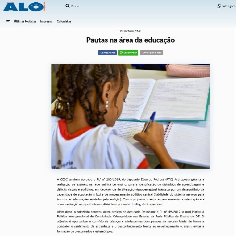 Alô Brasília: Pautas na área da educação