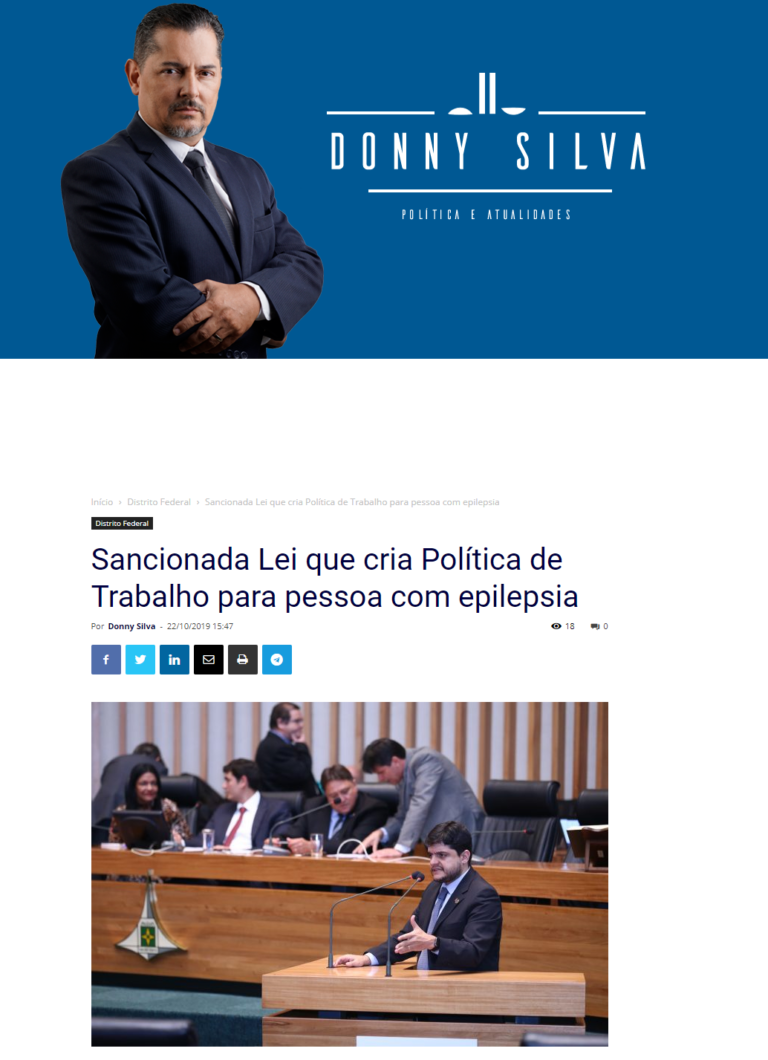 Donny Silva: Sancionada Lei que cria Política de Trabalho para pessoa com epilepsia