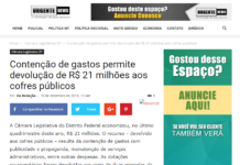 Urgente News: Contenção de gastos permite devolução de R$ 21 milhões aos cofres públicos Urgente News: Contenção de gastos permite devolução de R$ 21 milhões aos cofres públicos