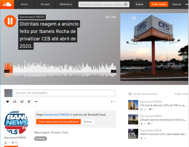 Band News FM: Distritais reagem a anúncio feito por Ibaneis Rocha de privatizar CEB até abril de 2020.