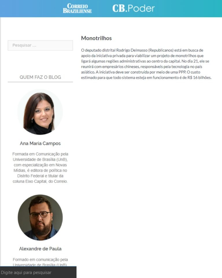 Correio Braziliense CB.Poder: Monotrilhos
