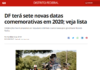 G1: DF terá sete novas datas comemorativas em 2020; veja lista G1: DF terá sete novas datas comemorativas em 2020; veja lista