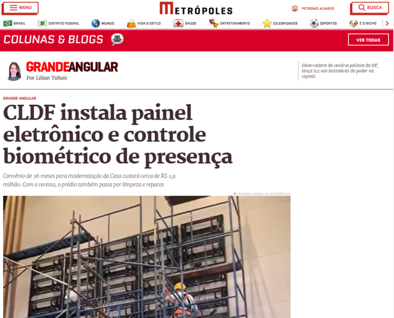 Metrópoles: CLDF instala painel eletrônico e controle biométrico de presença