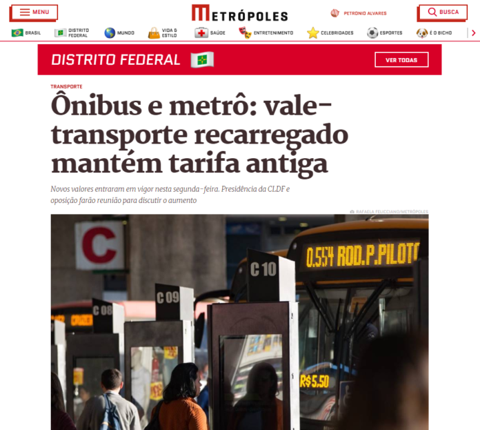 Metrópoles: Ônibus e metrô: vale-transporte recarregado mantém tarifa antiga