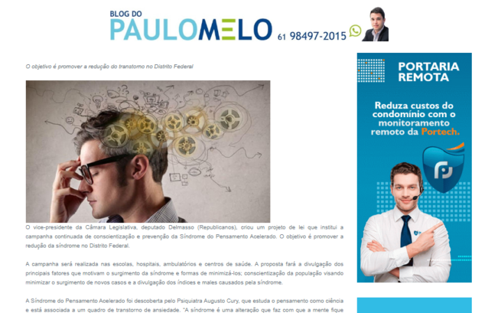 Blog do Paulo Melo: Deputado quer campanha de prevenção à síndrome do pensamento acelerado