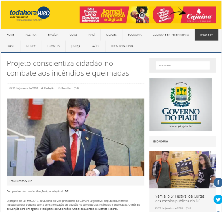 Toda Hora Web: Projeto conscientiza cidadão no combate aos incêndios e queimadas