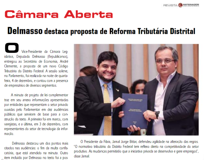 Revista Antenados: Delmasso destaca proposta de Reforma Tributária Distrital