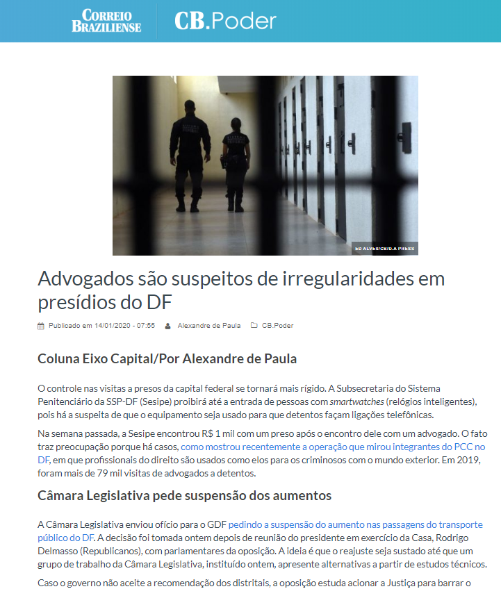 Correio Braziliense: Câmara Legislativa pede suspensão dos aumentos