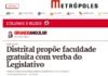 Metrópoles: Distrital propõe faculdade gratuita com verba do Legislativo