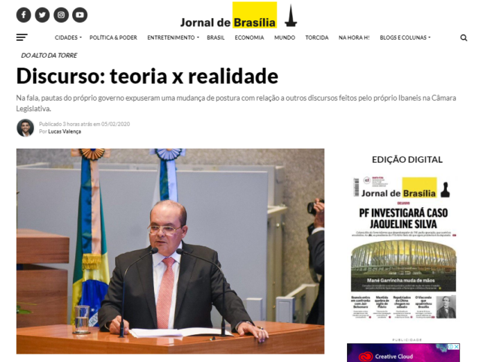 Jornal de Brasília: Discurso: teoria x realidade