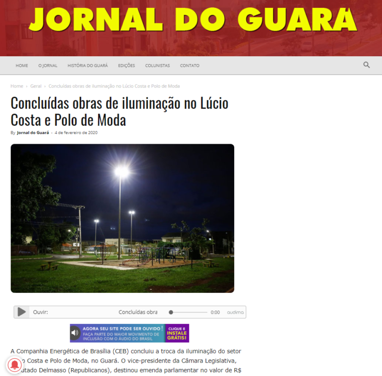 Jornal do Guará: Concluídas obras de iluminação no Lúcio Costa e Polo de Moda