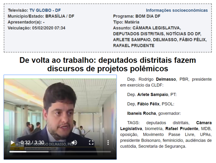 TV Globo DF - De volta ao trabalho: deputados distritais fazem discursos de projetos polêmicos.