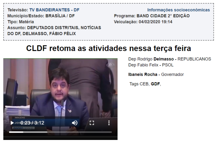 TV Bandeirantes DF: CLDF retoma as atividades nessa terça feira