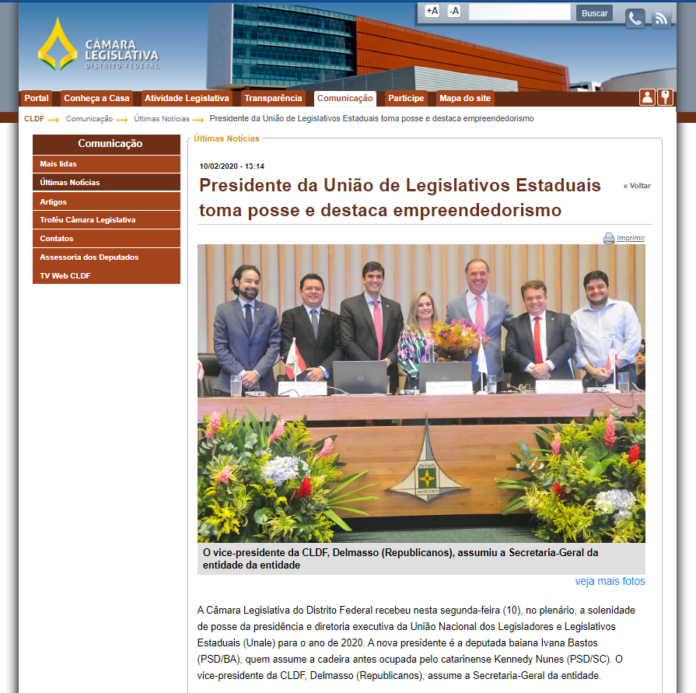 CLDF: Presidente da União de Legislativos Estaduais toma posse e destaca empreendedorismo