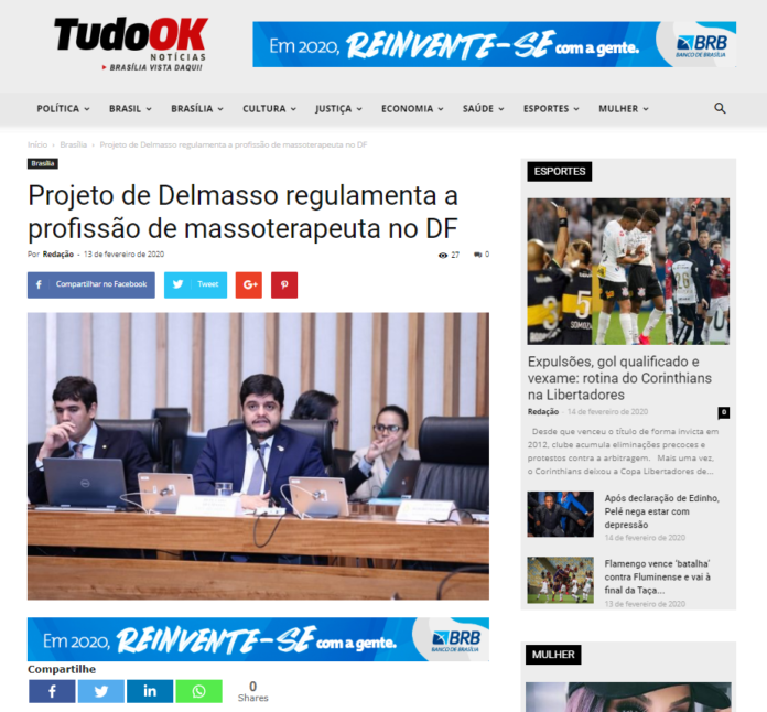 Tudo OK Notícias: Projeto de Delmasso regulamenta a profissão de massoterapeuta no DF Tudo OK Notícias: Projeto de Delmasso regulamenta a profissão de massoterapeuta no DF