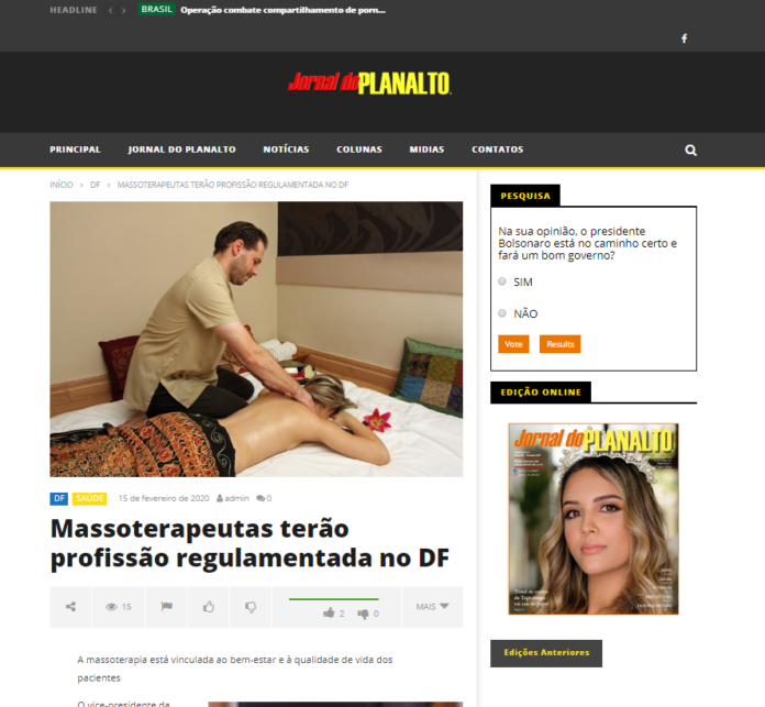Jornal do Planalto: Massoterapeutas terão profissão regulamentada no DF Jornal do Planalto: Massoterapeutas terão profissão regulamentada no DF