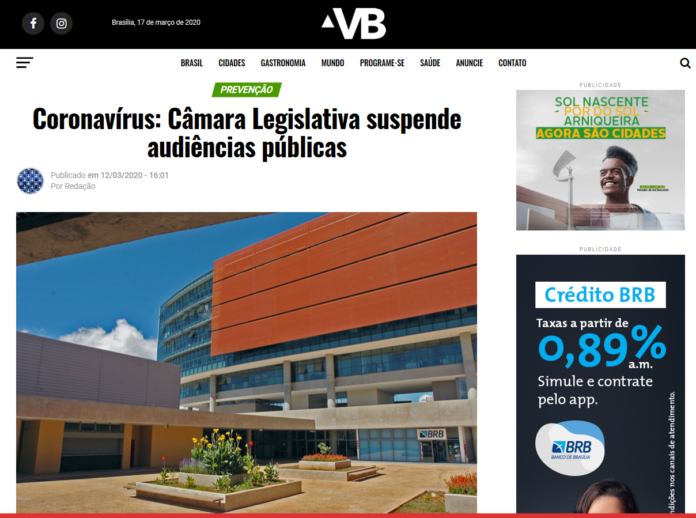Ao Vivo de Brasília: Coronavírus: Câmara Legislativa suspende audiências públicas