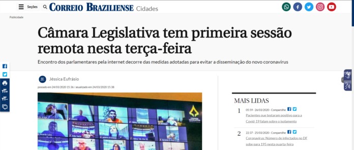 Correio Braziliense: Câmara Legislativa tem primeira sessão remota nesta terça-feira