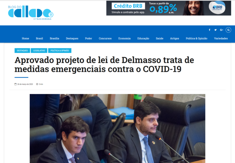 Blog do Callado: Aprovado projeto de lei de Delmasso trata de medidas emergenciais contra o COVID-19