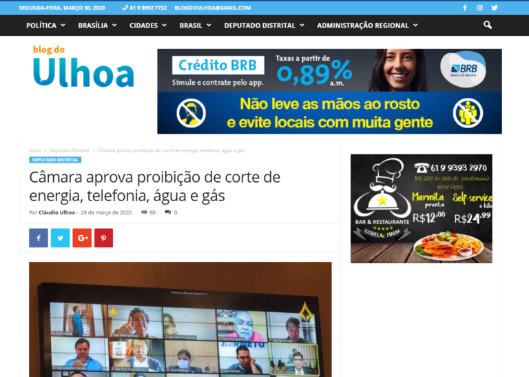 Blog do Ulhoa: Câmara aprova proibição de corte de energia, telefonia, água e gás