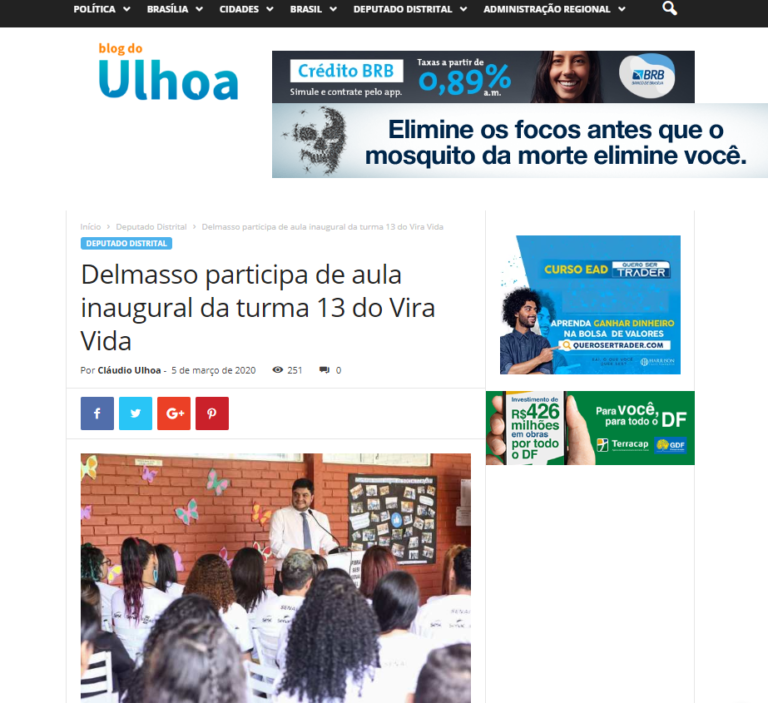 Blog do Ulhoa: Delmasso participa de aula inaugural da turma 13 do Vira Vida