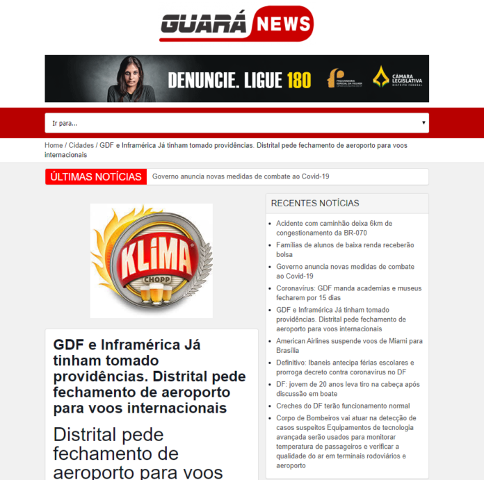 Guará News: GDF e Inframérica Já tinham tomado providências