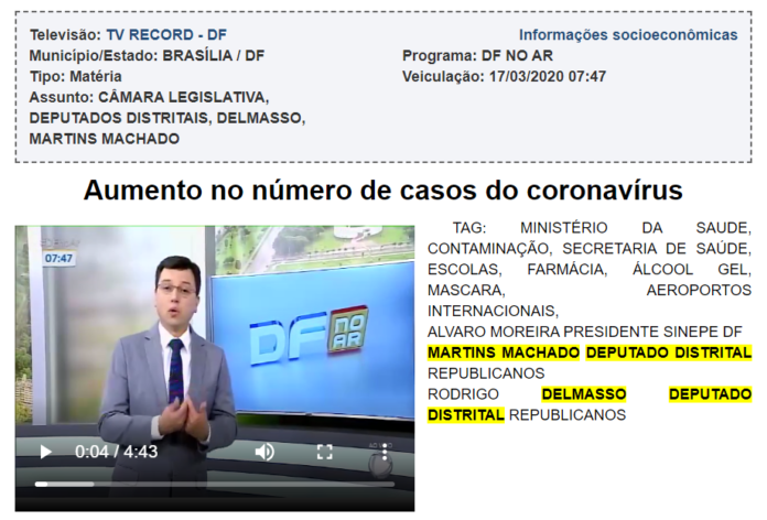 TV Record -DF No Ar 17/03/2020 às 7h47