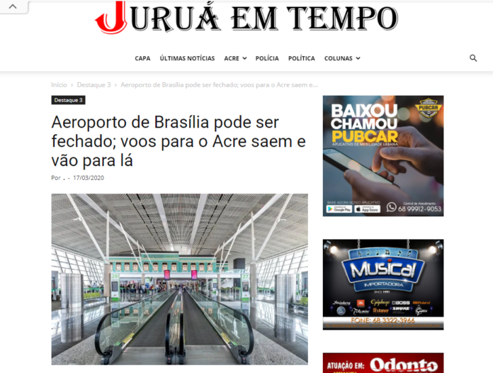 Juruá em Tempo: Aeroporto de Brasília pode ser fechado; voos para o Acre saem e vão para lá