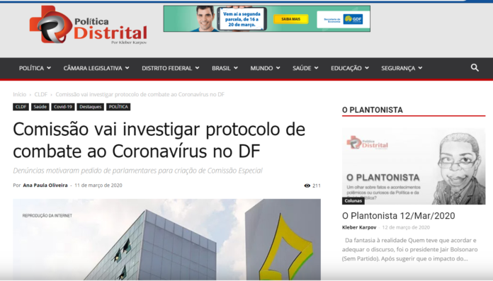 Política Distrital: Comissão vai investigar protocolo de combate ao Coronavírus no DF