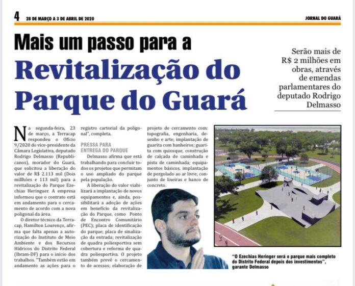 Jornal do Guará: Mais um passo para a revitalização do Parque do Guará