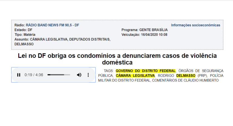 RÁDIO BAND NEWS FM 90,5 - DF, 16/04/2020 10:08