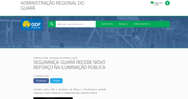 Administração do Guará: SEGURANÇA: GUARÁ RECEBE NOVO REFORÇO NA ILUMINAÇÃO PÚBLICA