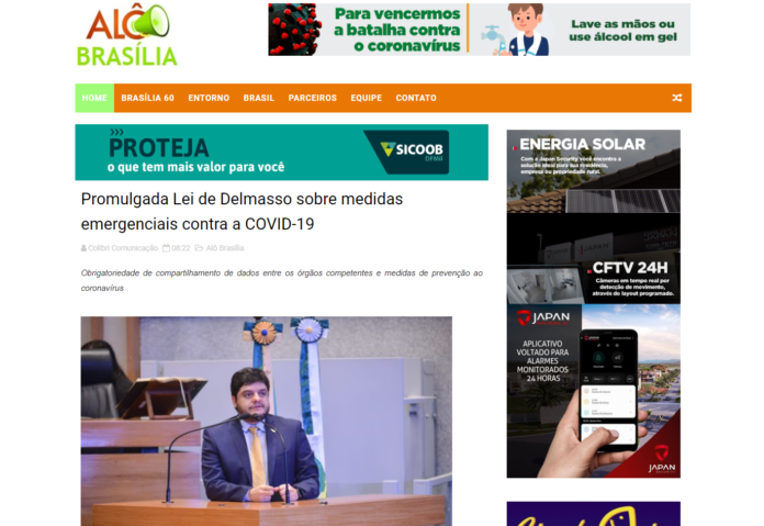 Alô Brasília: Promulgada Lei de Delmasso sobre medidas emergenciais contra a COVID-19