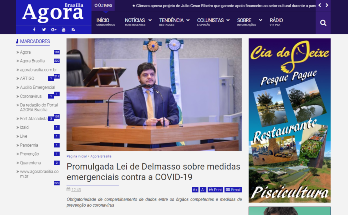 Brasília Agora: Promulgada Lei de Delmasso sobre medidas emergenciais contra a COVID-19