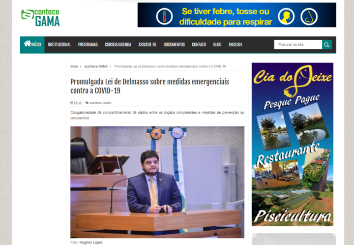 Acontece Gama: Promulgada Lei de Delmasso sobre medidas emergenciais contra a COVID-19